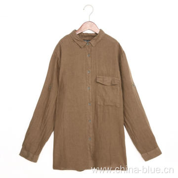 men's soft linen long sleeve shirt